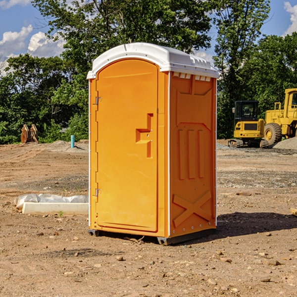 how often are the portable restrooms cleaned and serviced during a rental period in Bruno Nebraska